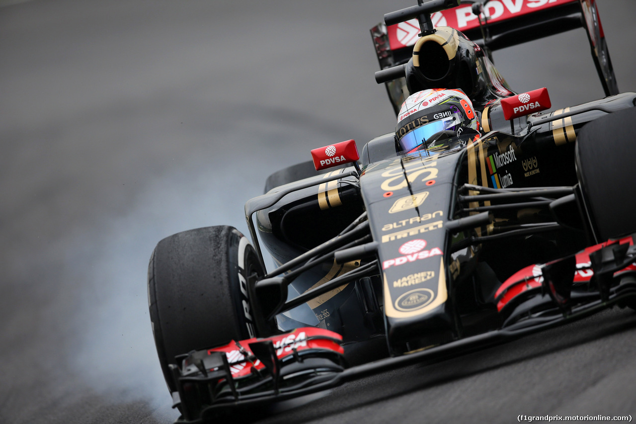 GP BRASILE, 13.11.2015 - Prove Libere 2, Romain Grosjean (FRA) Lotus F1 Team E23