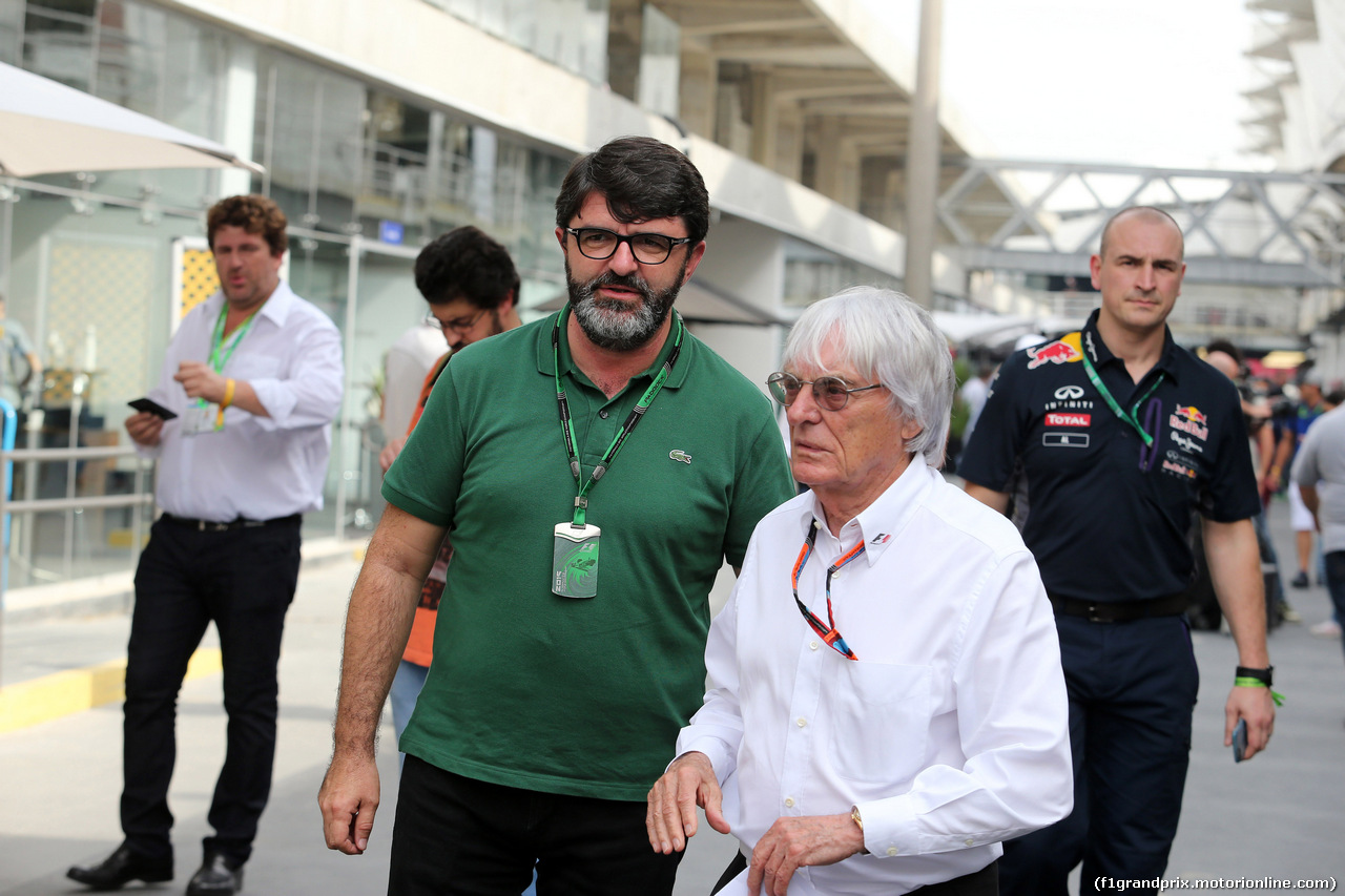 GP BRASILE, 13.11.2015 - Prove Libere 2, Luis Garcia Abad (ESP), manager of Fernando Alonso (ESP) e Bernie Ecclestone (GBR), President e CEO of FOM