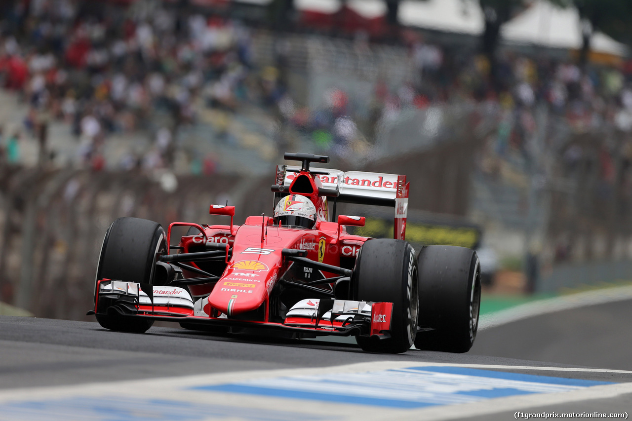 GP BRASILE, 13.11.2015 - Prove Libere 2, Sebastian Vettel (GER) Ferrari SF15-T