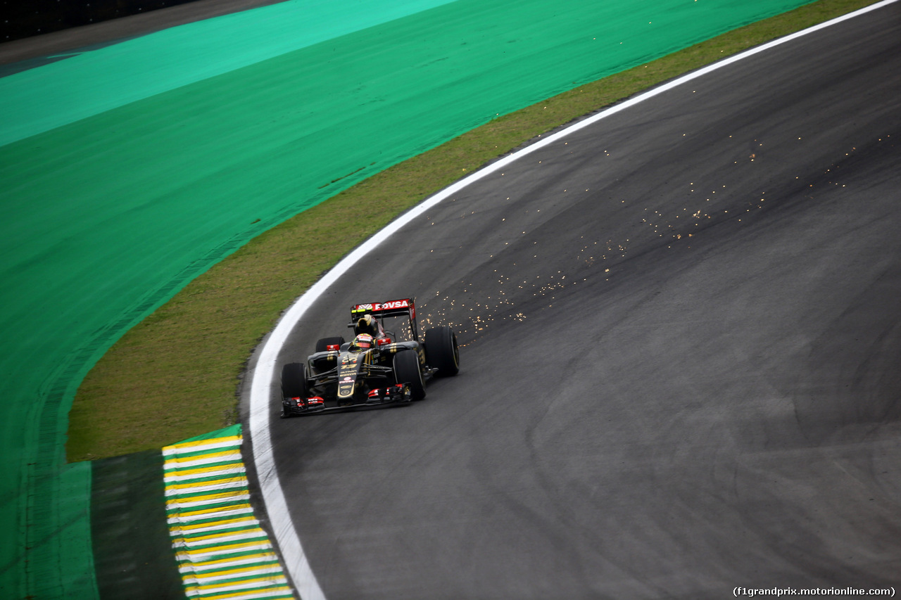 GP BRASILE, 13.11.2015 - Prove Libere 1, Pastor Maldonado (VEN) Lotus F1 Team E23