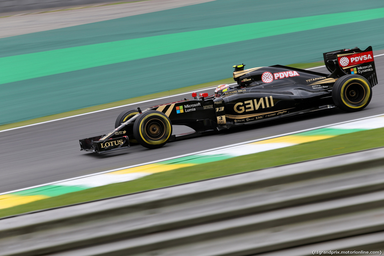 GP BRASILE, 13.11.2015 - Prove Libere 2, Pastor Maldonado (VEN) Lotus F1 Team E23