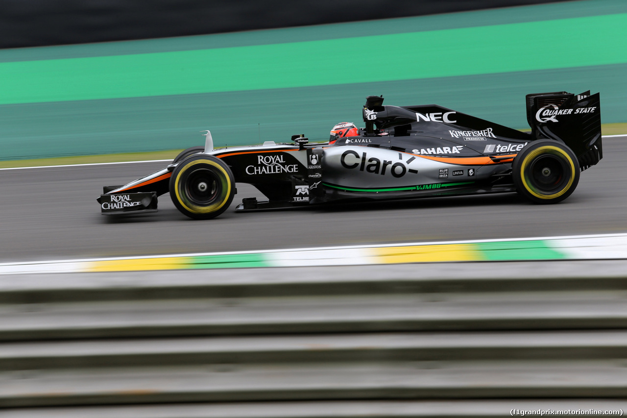 GP BRASILE, 13.11.2015 - Prove Libere 2, Nico Hulkenberg (GER) Sahara Force India F1 VJM08