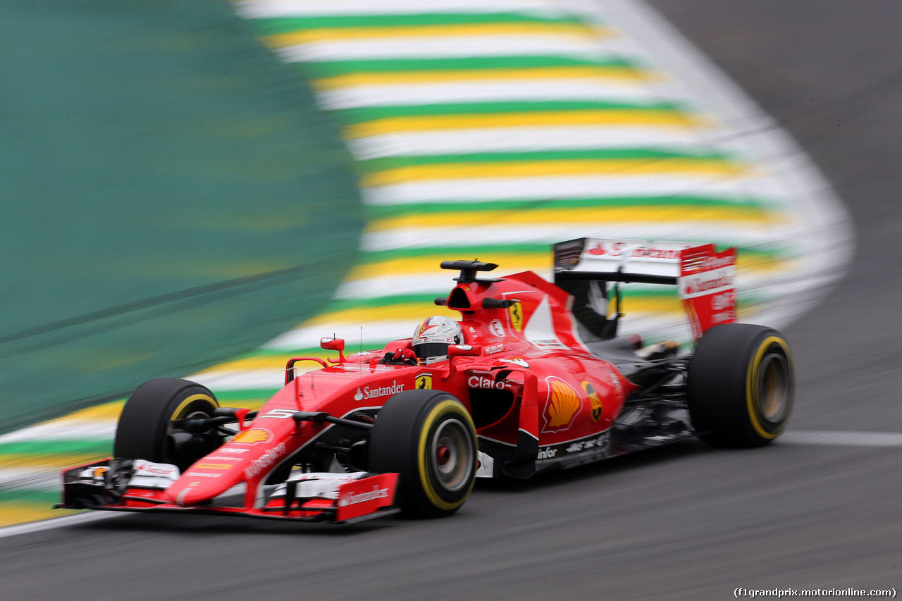 GP BRASILE, 13.11.2015 - Prove Libere 2, Sebastian Vettel (GER) Ferrari SF15-T