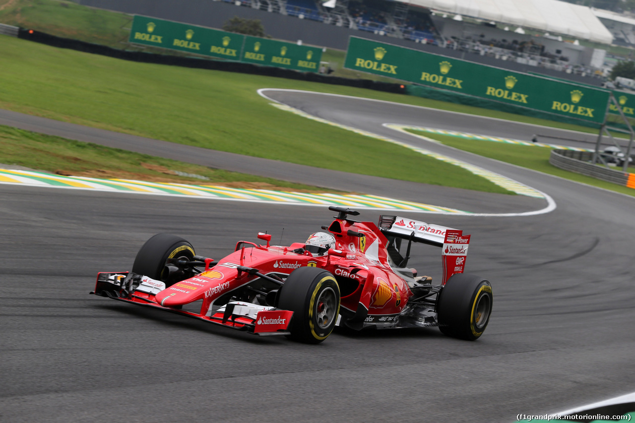 GP BRASILE, 13.11.2015 - Prove Libere 2, Sebastian Vettel (GER) Ferrari SF15-T