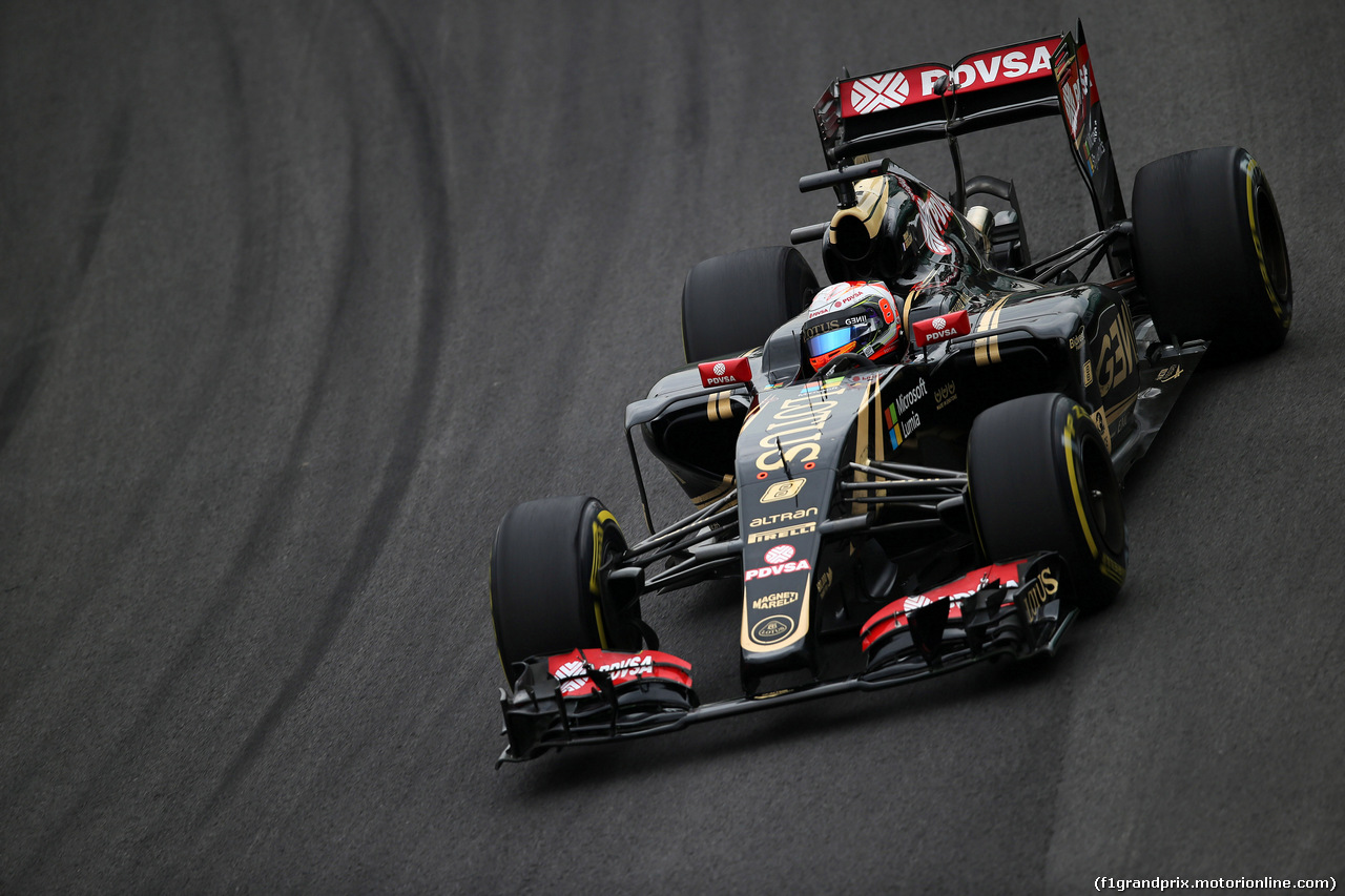 GP BRASILE, 13.11.2015 - Prove Libere 2, Romain Grosjean (FRA) Lotus F1 Team E23