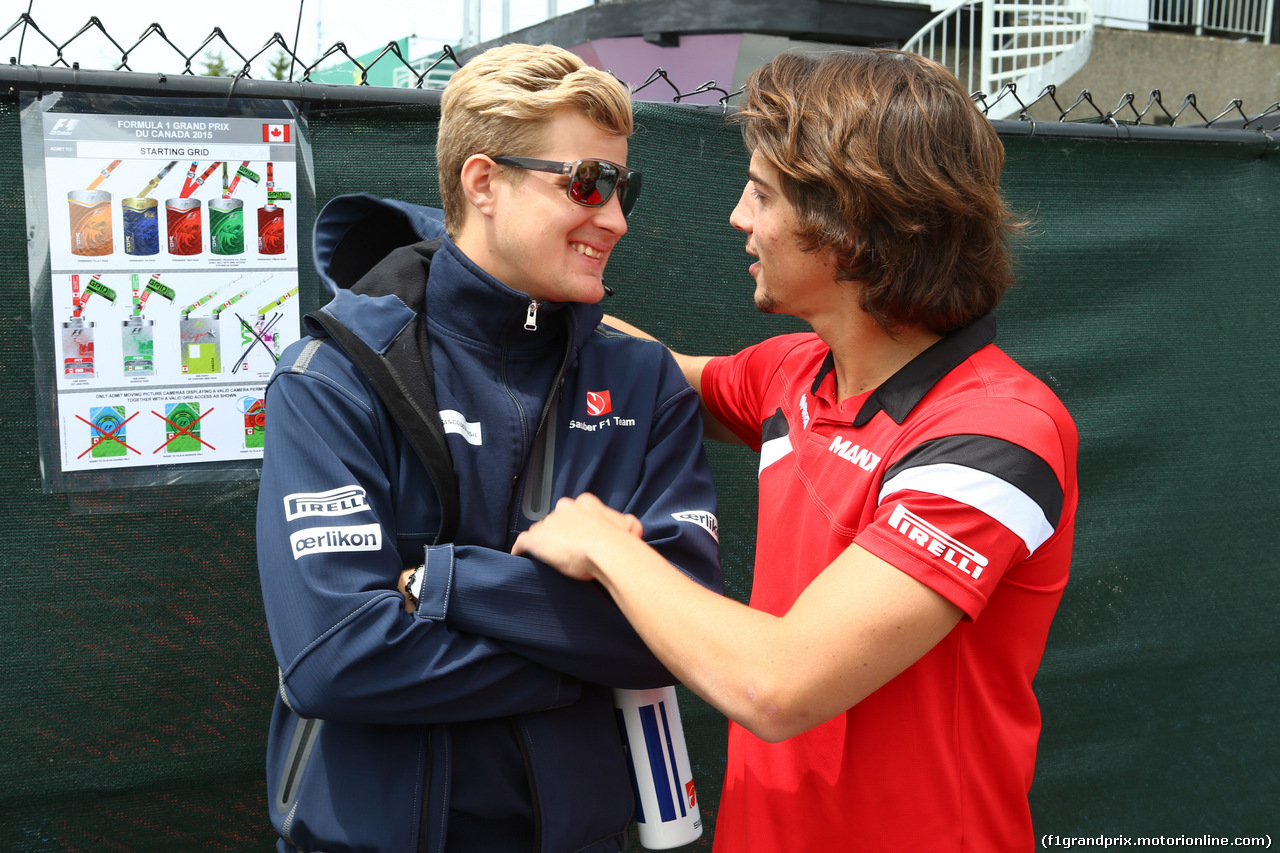 GP CANADA, 07.06.2015 - Marcus Ericsson (SUE) Sauber C34 e Roberto Merhi (ESP) Manor Marussia F1 Team