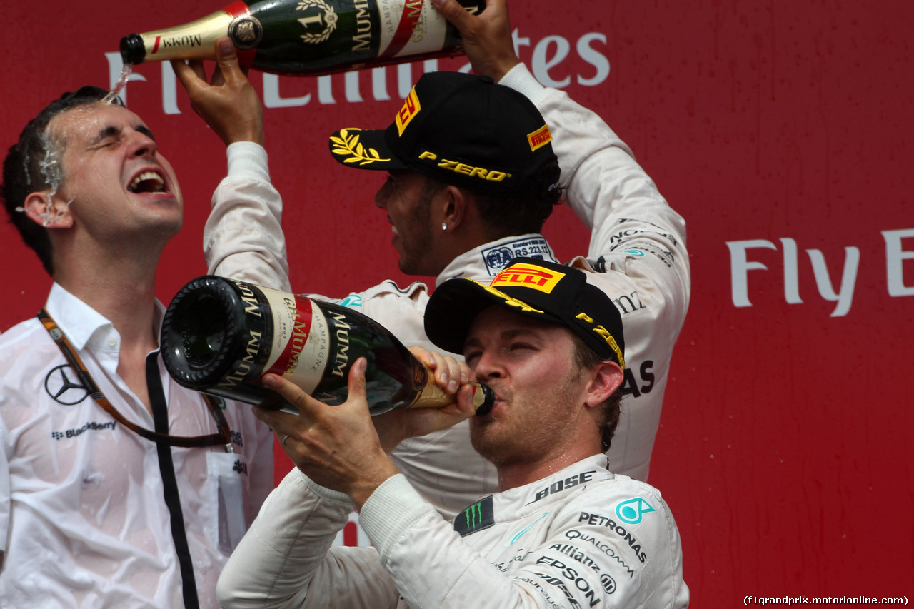 GP CANADA, 07.06.2015 - Gara, Lewis Hamilton (GBR) Mercedes AMG F1 W06, vincitore e 2à Nico Rosberg (GER) Mercedes AMG F1 W06