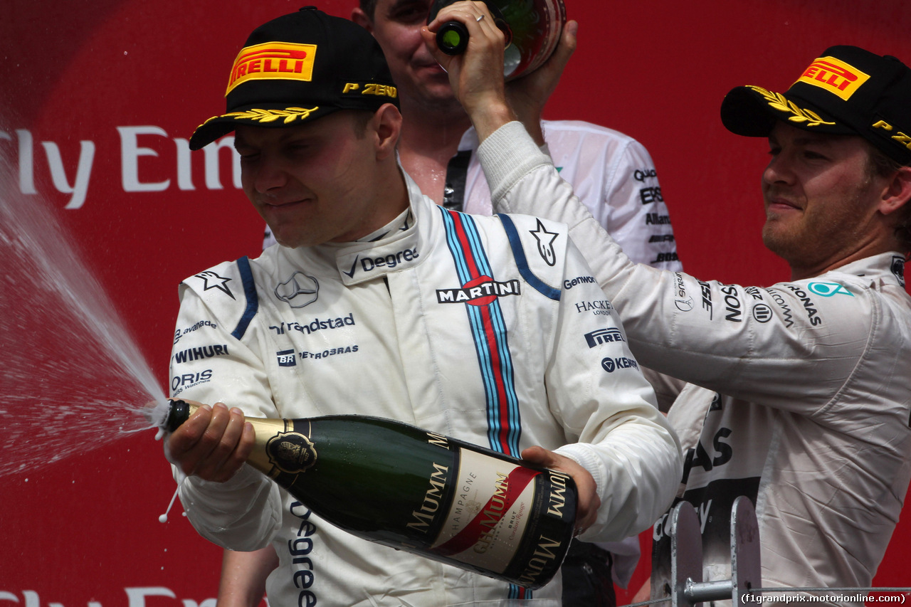 GP CANADA, 07.06.2015 - Gara, terzo Valtteri Bottas (FIN) Williams F1 Team FW37 e secondo Nico Rosberg (GER) Mercedes AMG F1 W06