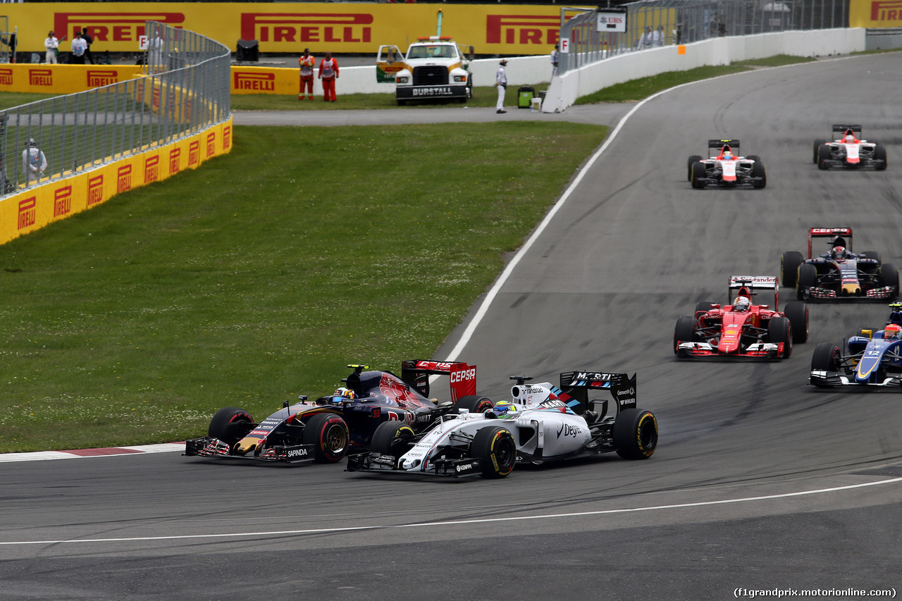 GP CANADA, 07.06.2015 - Gara, Carlos Sainz Jr (ESP) Scuderia Toro Rosso STR10 e Felipe Massa (BRA) Williams F1 Team FW37