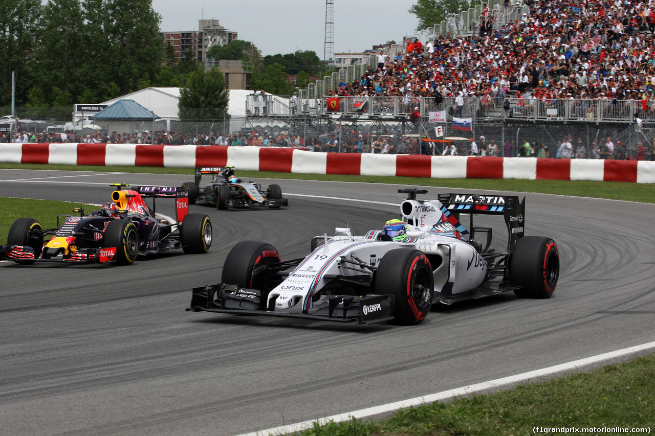 GP CANADA, 07.06.2015 - Gara, Daniil Kvyat (RUS) Red Bull Racing RB11 e Felipe Massa (BRA) Williams F1 Team FW37
