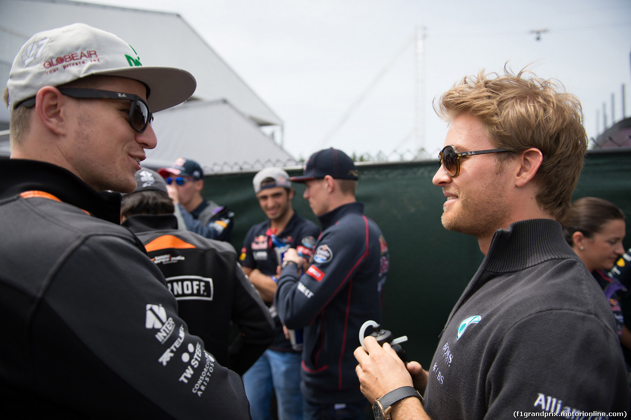 GP CANADA, 07.06.2015 - Nico Hulkenberg (GER) Sahara Force India F1 VJM08 e Nico Rosberg (GER) Mercedes AMG F1 W06