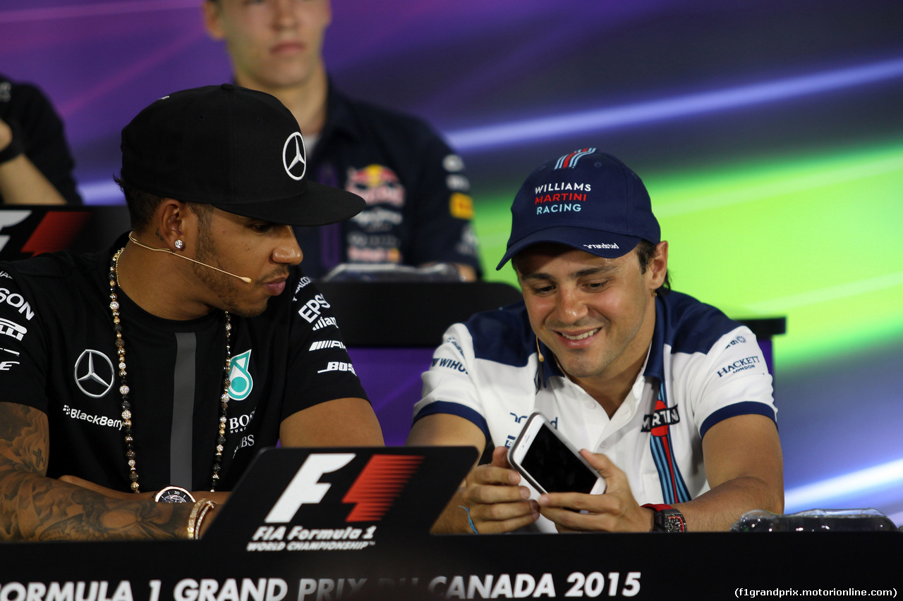 GP CANADA, 04.06.2015 - Conferenza Stampa, Lewis Hamilton (GBR) Mercedes AMG F1 W06 e Felipe Massa (BRA) Williams F1 Team FW37