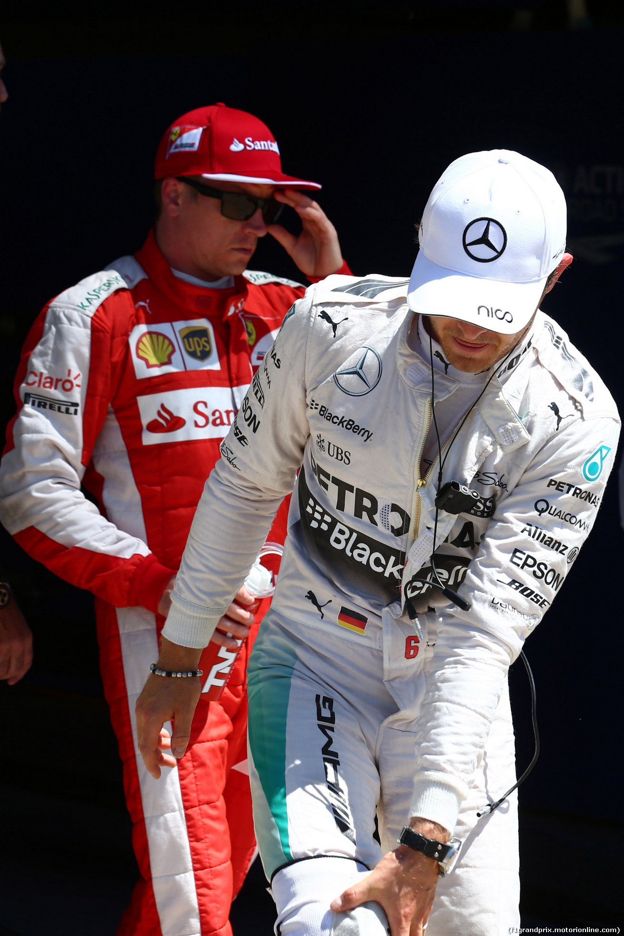 GP CANADA, 06.06.2015- Qualifiche, secondo Nico Rosberg (GER) Mercedes AMG F1 W06 e terzo Kimi Raikkonen (FIN) Ferrari SF15-T