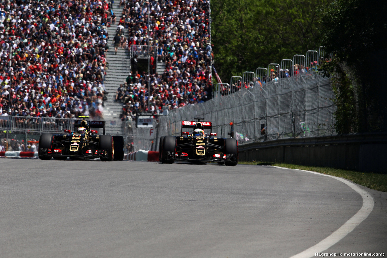 GP CANADA, 06.06.2015- Qualifiche, Pastor Maldonado (VEN) Lotus F1 Team E23 e Romain Grosjean (FRA) Lotus F1 Team E23
