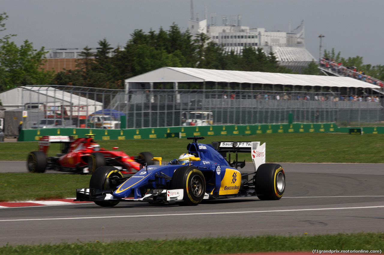 GP CANADA, 05.06.2015 - Prove Libere 1, Marcus Ericsson (SUE) Sauber C34 e Kimi Raikkonen (FIN) Ferrari SF15-T