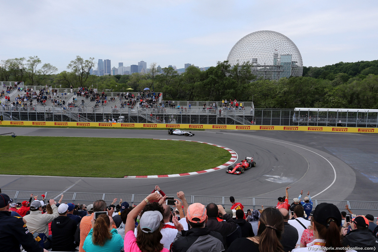 GP CANADA, 05.06.2015 - Prove Libere 1, Kimi Raikkonen (FIN) Ferrari SF15-T e Valtteri Bottas (FIN) Williams F1 Team FW37