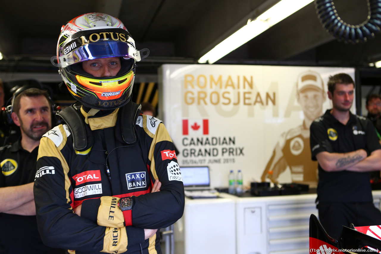 GP CANADA, 05.06.2015 - Prove Libere 2, Romain Grosjean (FRA) Lotus F1 Team E23