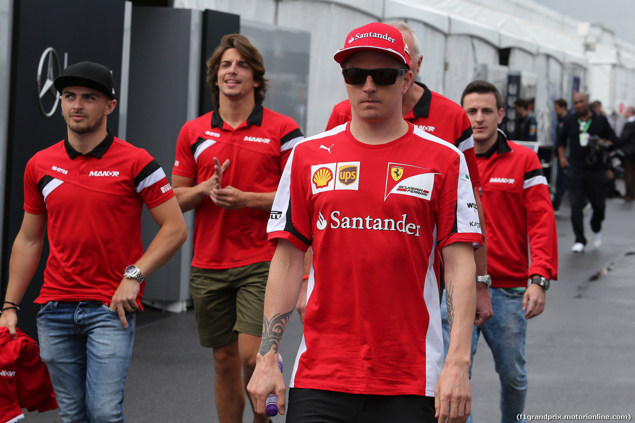 GP CANADA, 05.06.2015 - (L-R) William Stevens (GBR) Manor Marussia F1 Team, Roberto Merhi (ESP) Manor Marussia F1 Team e Kimi Raikkonen (FIN) Ferrari SF15-T