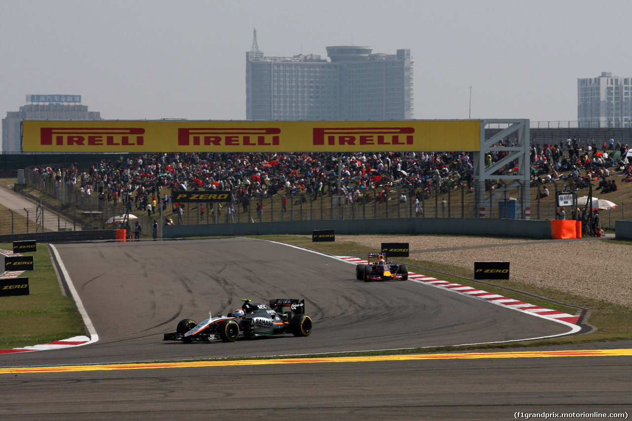 GP CINA, 12.04.2015 - Gara, Sergio Perez (MEX) Sahara Force India F1 VJM08