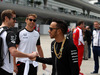 GP CINA, 09.04.2015 - Lewis Hamilton (GBR) Mercedes AMG F1 W06 e Jenson Button (GBR)  McLaren Honda MP4-30.