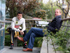 GP CINA, 09.04.2015 - Jolyon Palmer (GBR) Test Driver, Lotus F1 Team e his father Jonathan Palmer, chief executive of MotorSport Vision