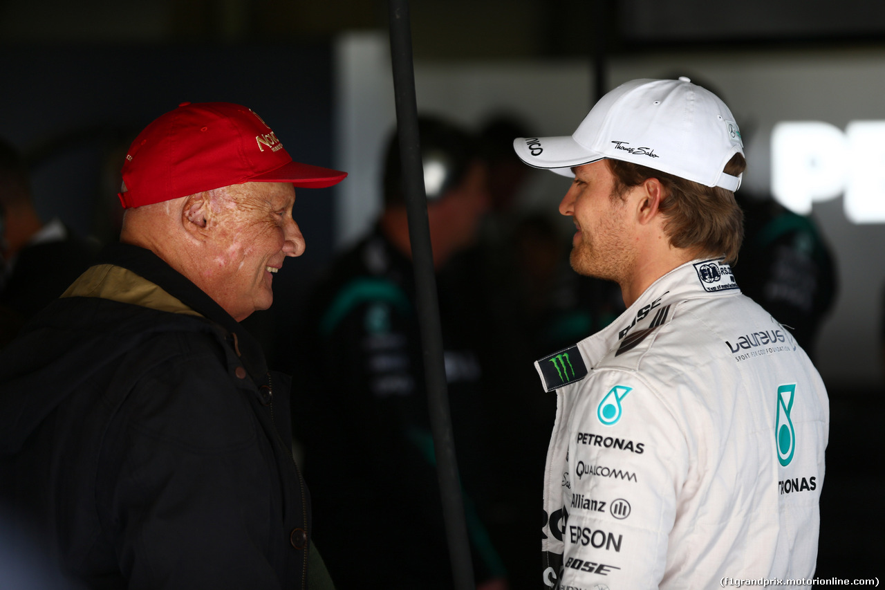 GP CINA, 11.04.2015 - Prove Libere 3, Nikki Lauda (AU), Mercedes e Nico Rosberg (GER) Mercedes AMG F1 W06