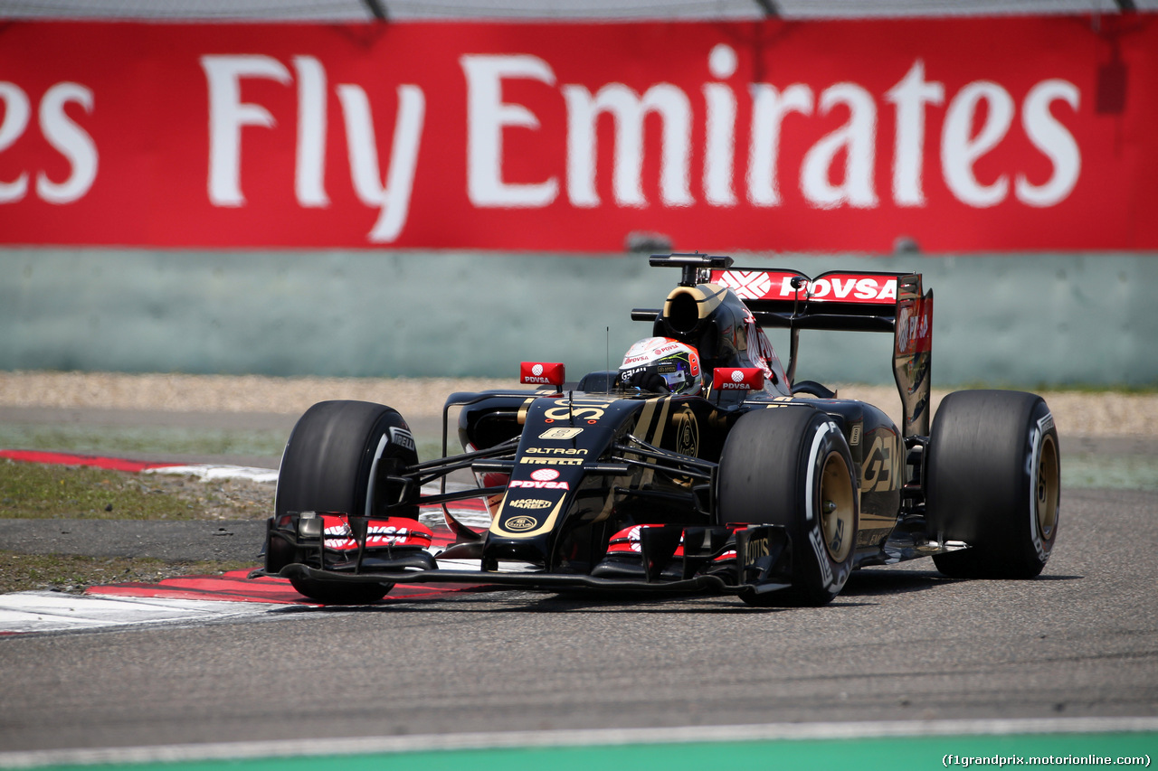GP CINA, 11.04.2015 - Prove Libere 3, Romain Grosjean (FRA) Lotus F1 Team E23