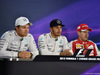 GP CINA, 11.04.2015 - Qualifiche, Conferenza Stampa, Nico Rosberg (GER) Mercedes AMG F1 W06, Lewis Hamilton (GBR) Mercedes AMG F1 W06 e Sebastian Vettel (GER) Ferrari SF15-T