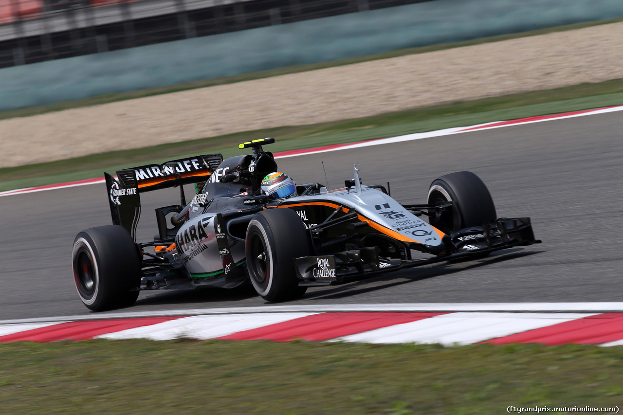 GP CINA, 10.04.2015 - Prove Libere 1, Sergio Perez (MEX) Sahara Force India F1 VJM08