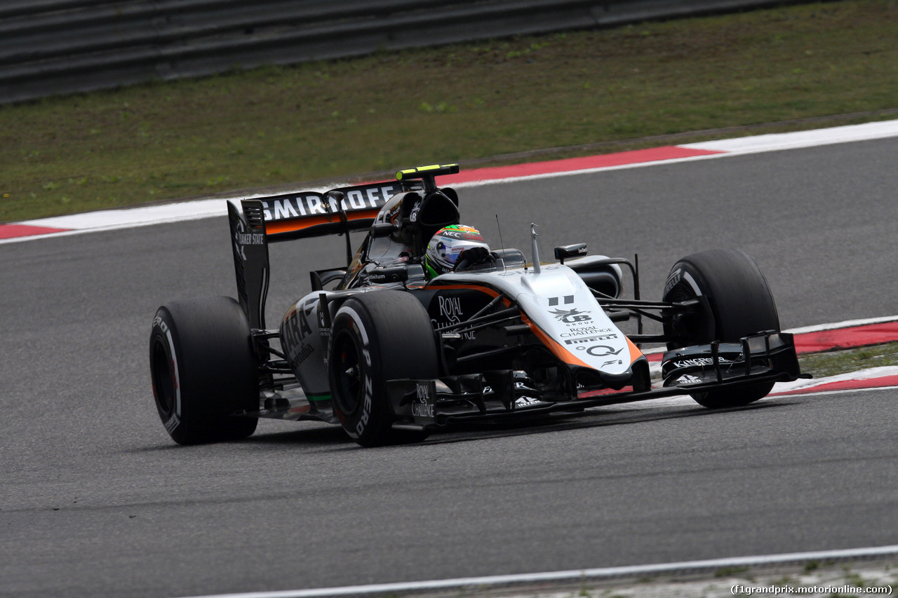 GP CINA, 10.04.2015 - Prove Libere 1, Sergio Perez (MEX) Sahara Force India F1 VJM08