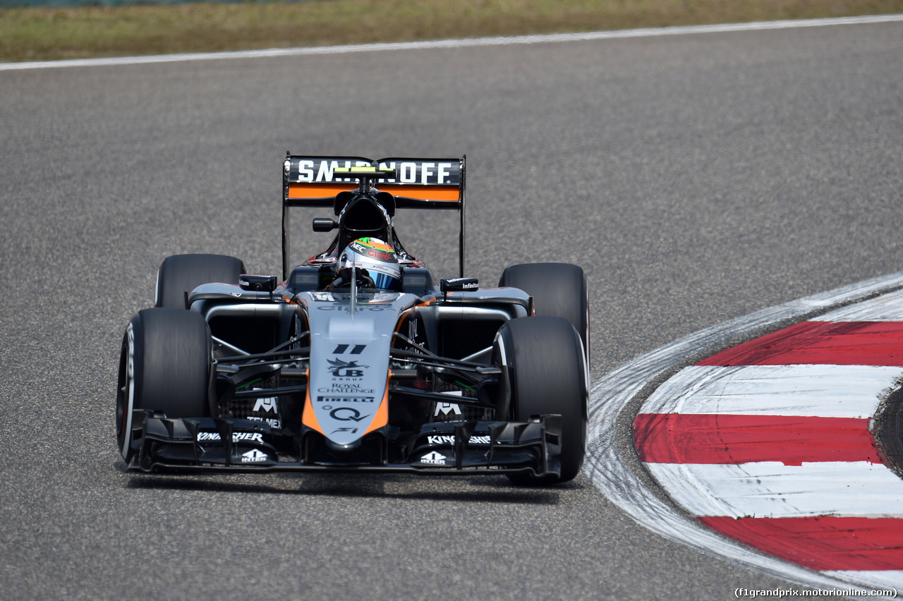 GP CINA, 10.04.2015 - Prove Libere 1, Sergio Perez (MEX) Sahara Force India F1 VJM08