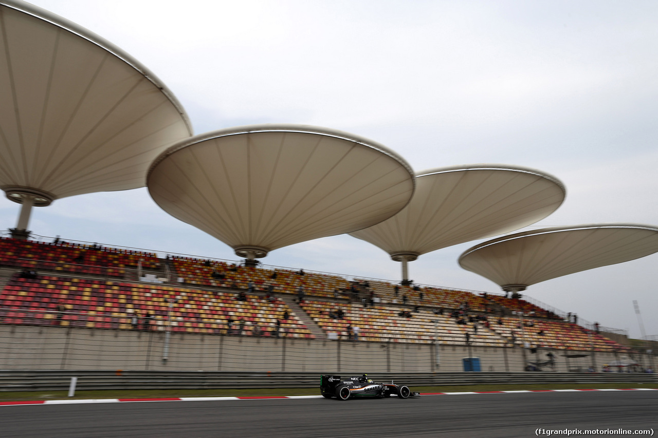 GP CINA, 10.04.2015 - Prove Libere 2, Sergio Perez (MEX) Sahara Force India F1 VJM08