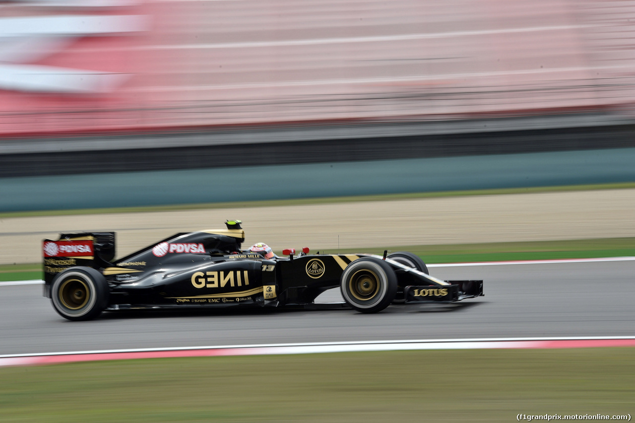 GP CINA, 10.04.2015 - Prove Libere 2, Pastor Maldonado (VEN) Lotus F1 Team E23