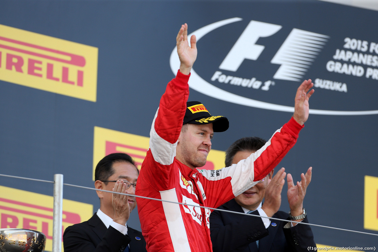 GP GIAPPONE, 27.09.2015 - Gara, terzo Sebastian Vettel (GER) Ferrari SF15-T