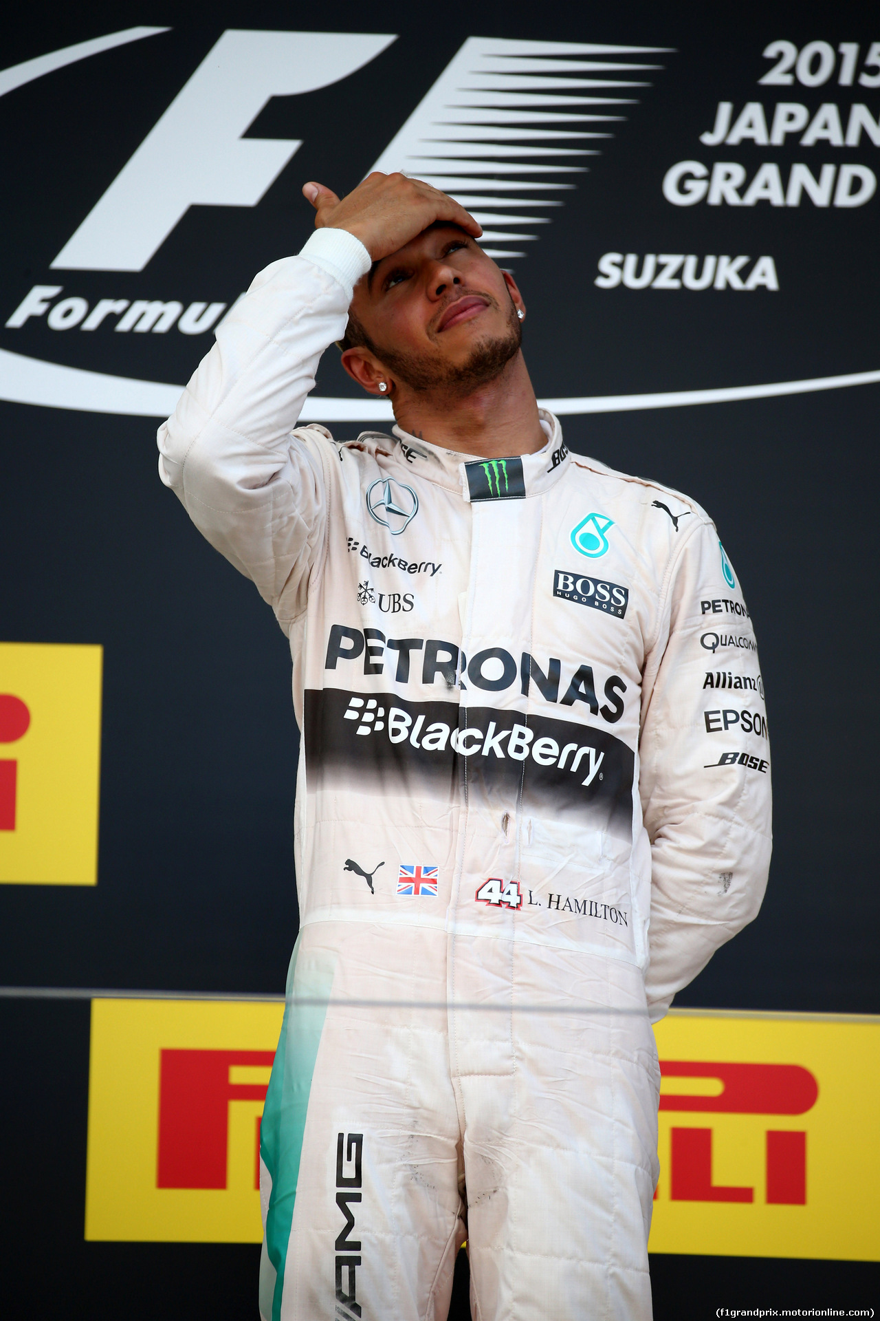 GP GIAPPONE, 27.09.2015 - Gara, Lewis Hamilton (GBR) Mercedes AMG F1 W06 vincitore