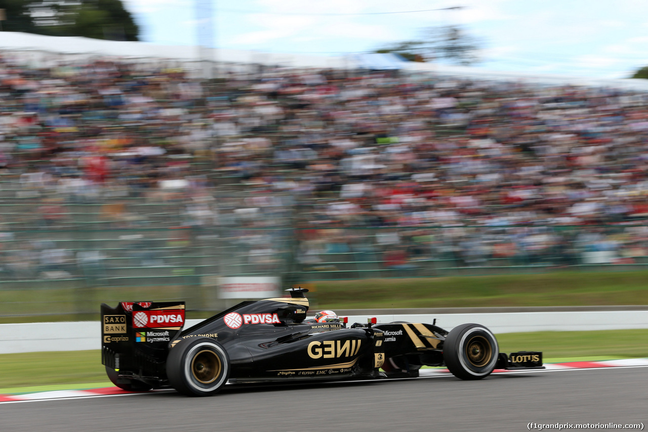 GP GIAPPONE, 26.09.2015 - Prove Libere 3, Romain Grosjean (FRA) Lotus F1 Team E23