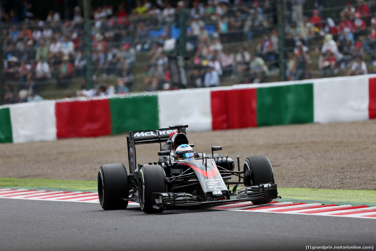 GP GIAPPONE, 26.09.2015 - Prove Libere 3, Fernando Alonso (ESP) McLaren Honda MP4-30