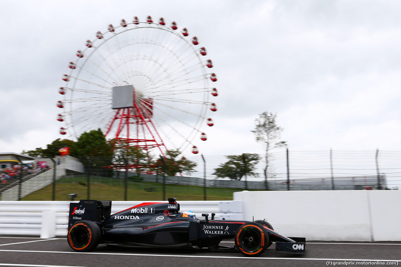 GP GIAPPONE, 26.09.2015 - Prove Libere 3, Fernando Alonso (ESP) McLaren Honda MP4-30