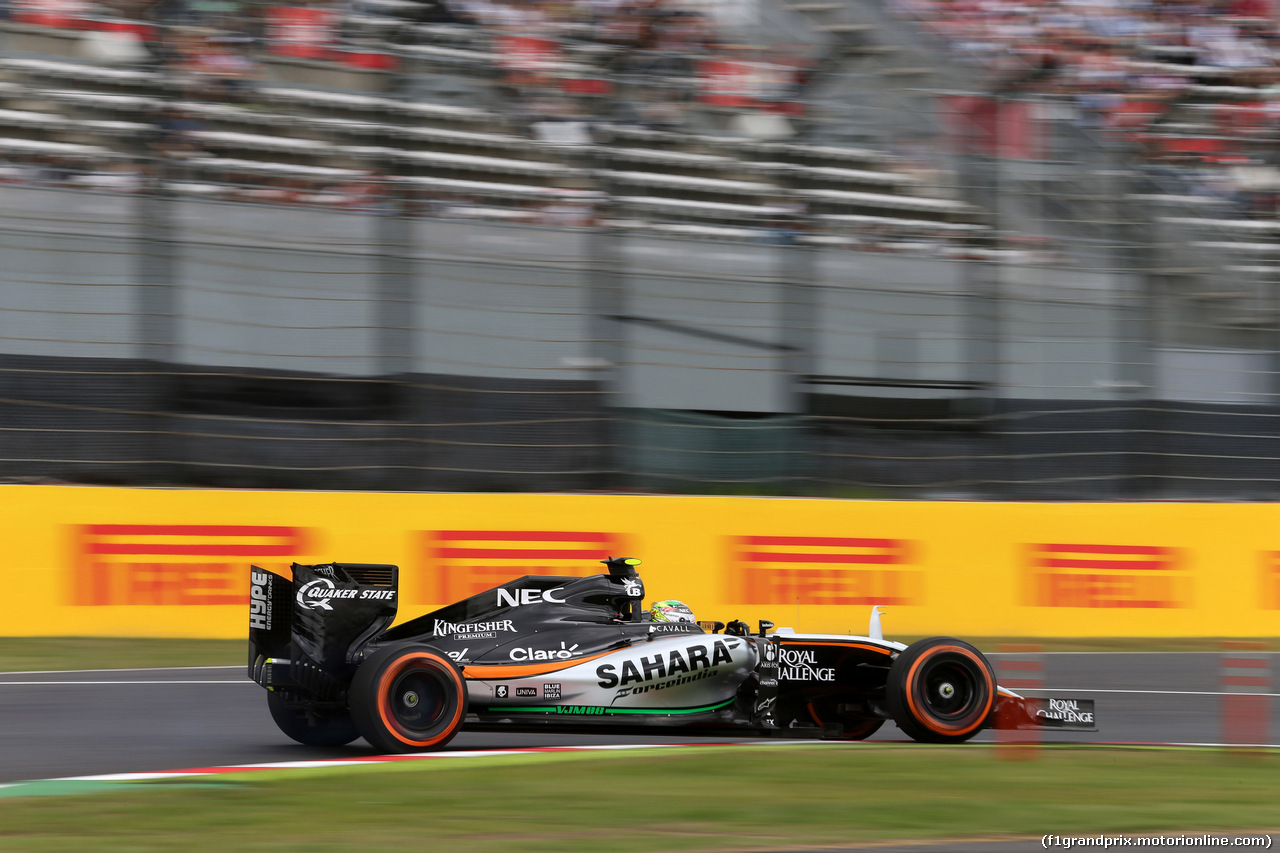 GP GIAPPONE, 26.09.2015 - Prove Libere 3, Sergio Perez (MEX) Sahara Force India F1 VJM08