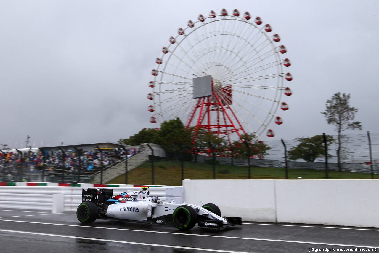 GP GIAPPONE, 25.09.2015 - Prove Libere 1, Valtteri Bottas (FIN) Williams F1 Team FW37