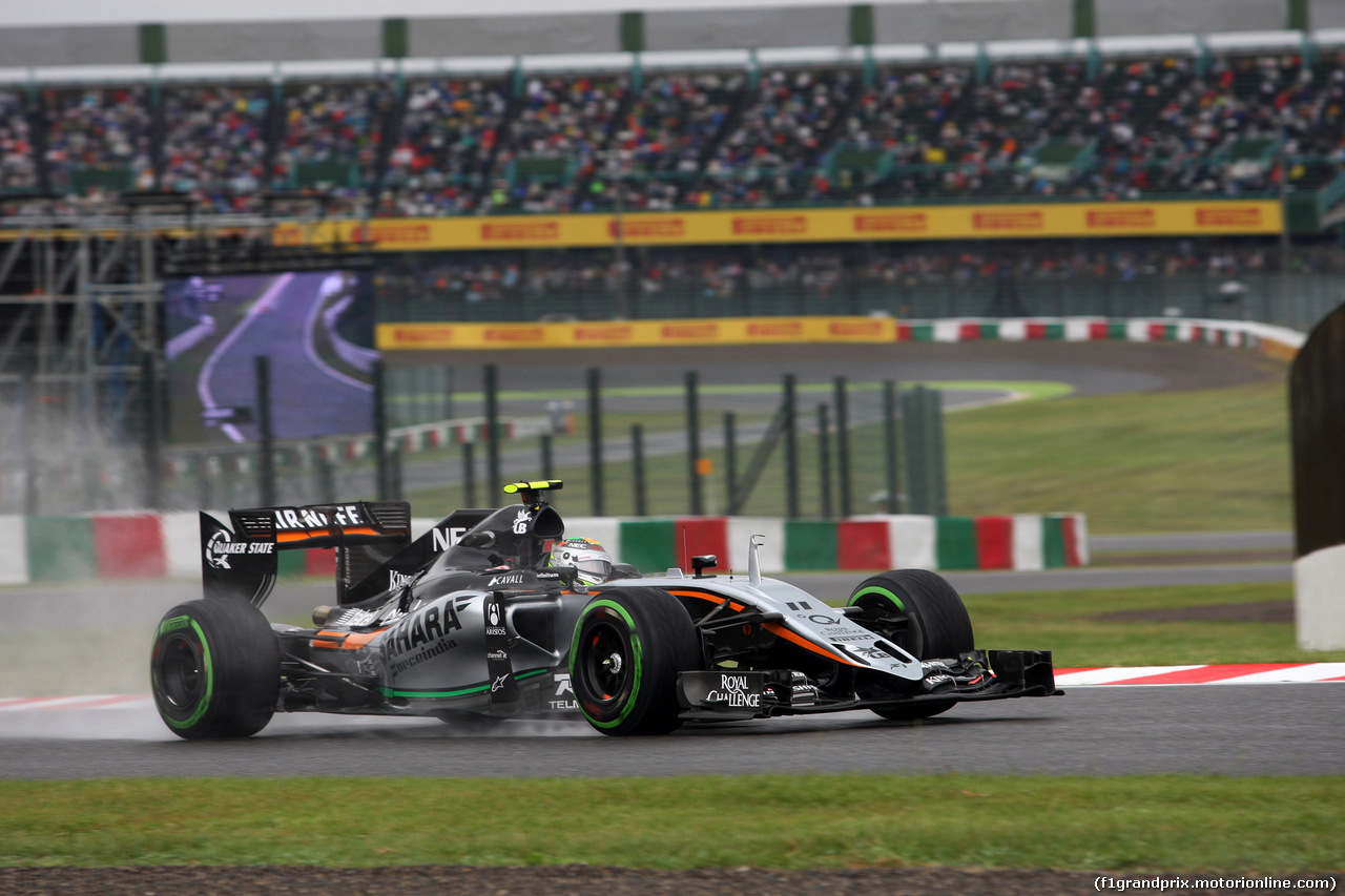 GP GIAPPONE, 25.09.2015 - Prove Libere 2, Sergio Perez (MEX) Sahara Force India F1 VJM08