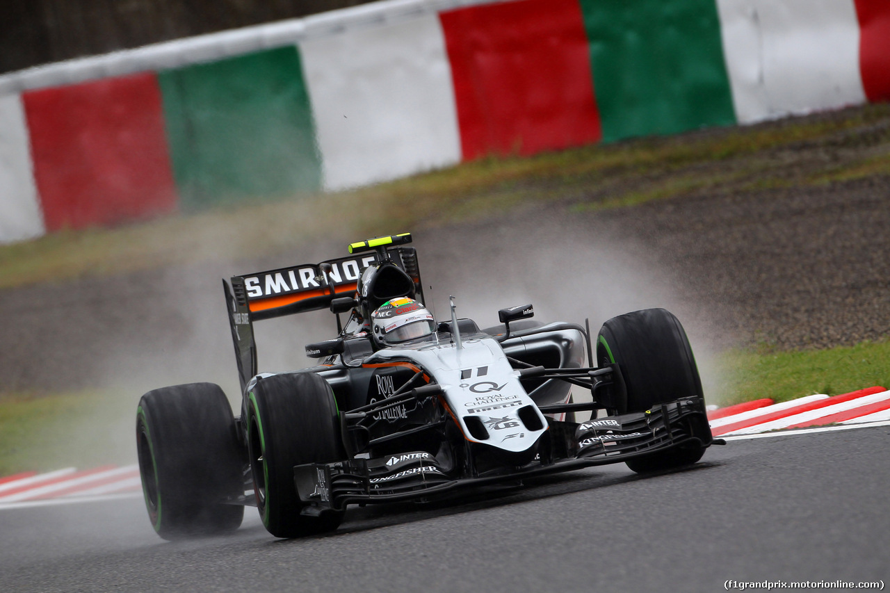 GP GIAPPONE, 25.09.2015 - Prove Libere 2, Sergio Perez (MEX) Sahara Force India F1 VJM08