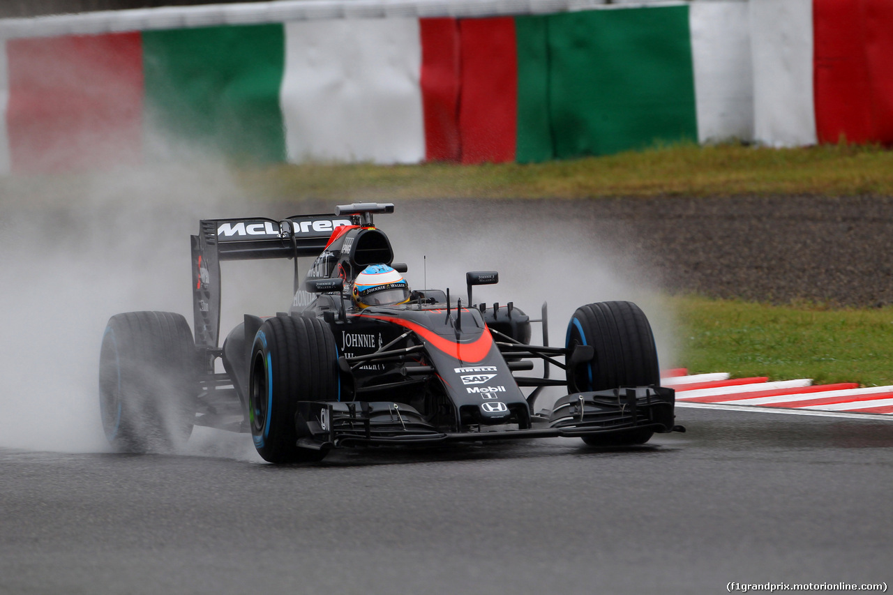 GP GIAPPONE, 25.09.2015 - Prove Libere 2, Fernando Alonso (ESP) McLaren Honda MP4-30