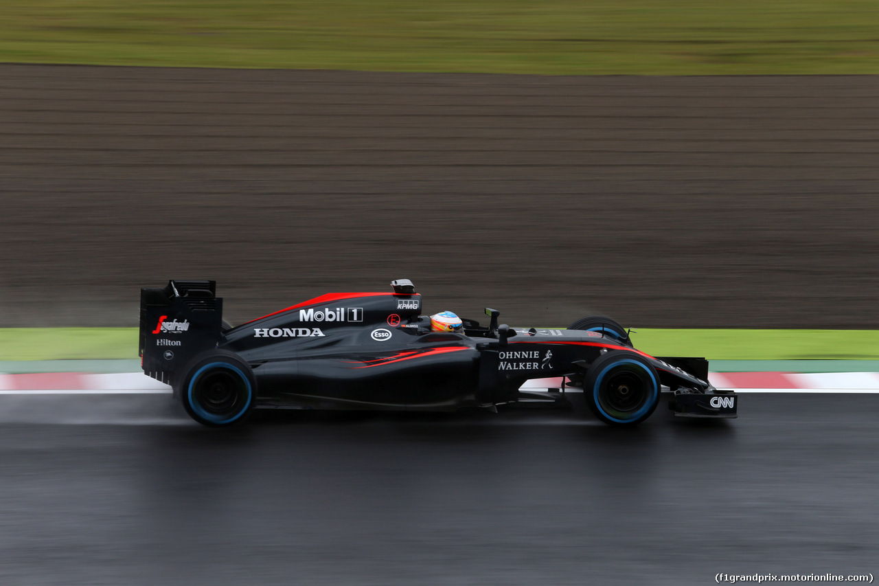 GP GIAPPONE, 25.09.2015 - Prove Libere 2, Fernando Alonso (ESP) McLaren Honda MP4-30