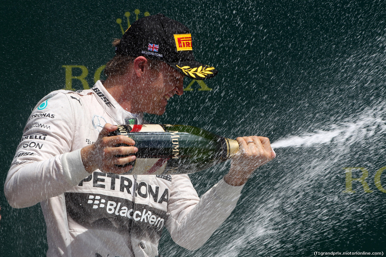 GP GRAN BRETAGNA, 05.07.2015- Gara, secondo Nico Rosberg (GER) Mercedes AMG F1 W06