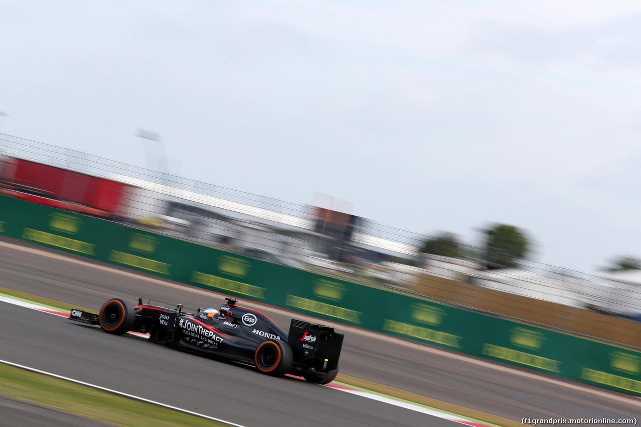 GP GRAN BRETAGNA, 04.07.2015 - Prove Libere 3, Fernando Alonso (ESP) McLaren Honda MP4-30