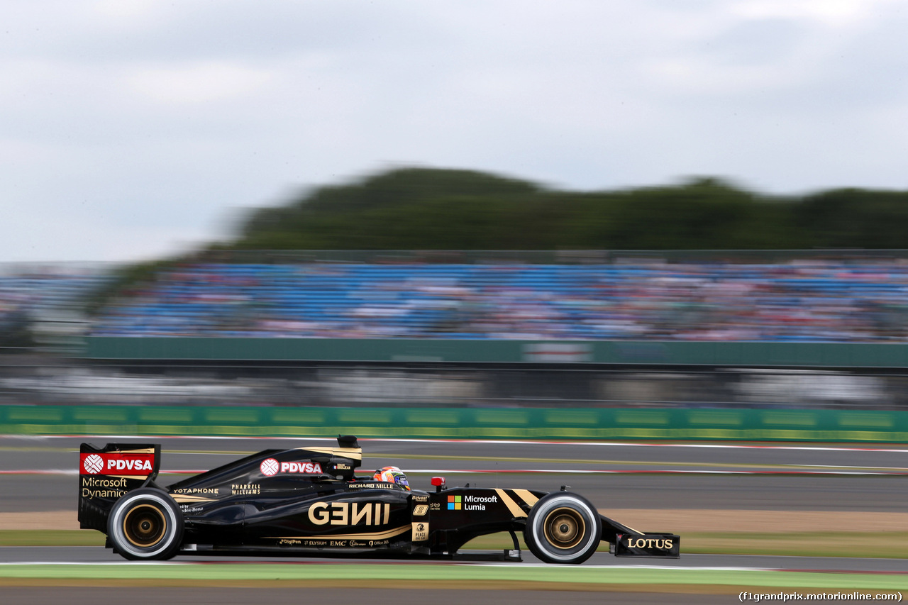 GP GRAN BRETAGNA, 04.07.2015 - Prove Libere 3, Romain Grosjean (FRA) Lotus F1 Team E23