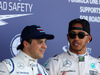 GP GRAN BRETAGNA, 04.07.2015 - Qualifiche, terzo Felipe Massa (BRA) Williams F1 Team FW37 e Lewis Hamilton (GBR) Mercedes AMG F1 W06 pole position
