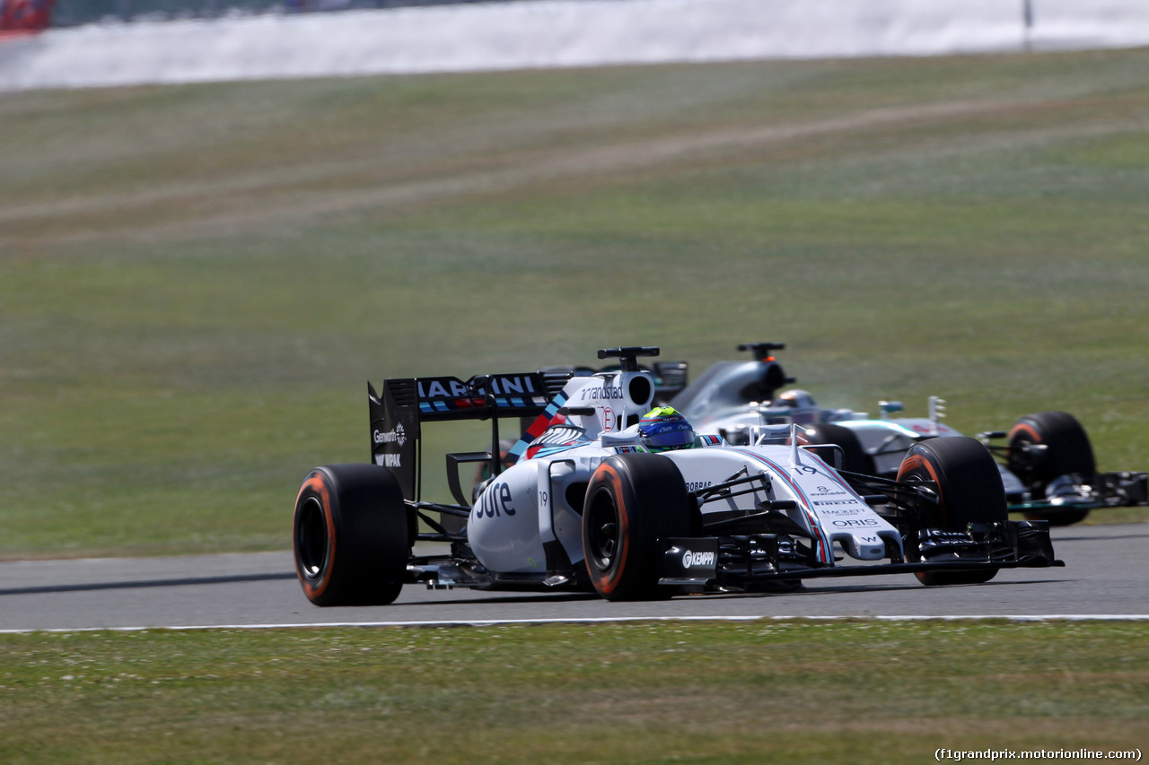 GP GRAN BRETAGNA, 03.07.2015 - Prove Libere 1, Felipe Massa (BRA) Williams F1 Team FW37 e Lewis Hamilton (GBR) Mercedes AMG F1 W06