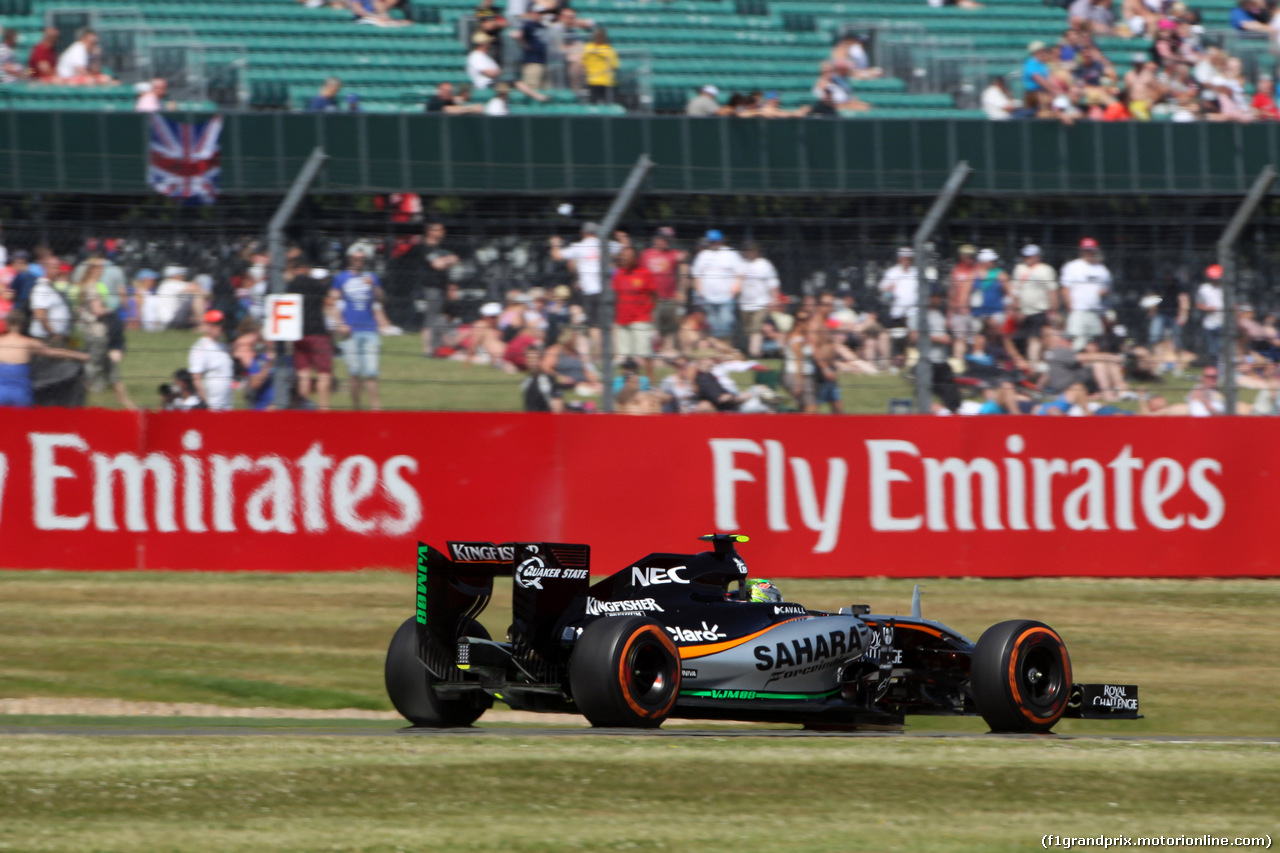 GP GRAN BRETAGNA, 03.07.2015 - Prove Libere 1, Sergio Perez (MEX) Sahara Force India F1 VJM08